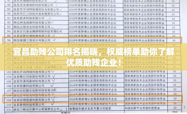 宜昌助殘公司排名揭曉，權(quán)威榜單助你了解優(yōu)質(zhì)助殘企業(yè)！