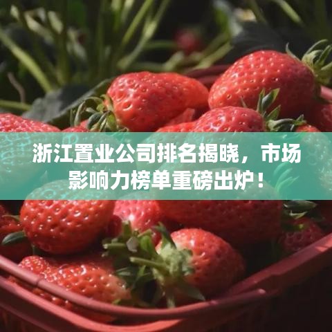 浙江置業(yè)公司排名揭曉，市場(chǎng)影響力榜單重磅出爐！