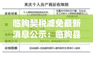 臨朐契稅減免最新消息公示：臨朐縣買房 
