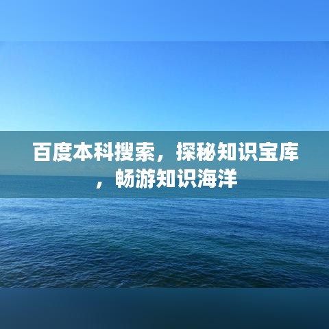 百度本科搜索，探秘知識寶庫，暢游知識海洋
