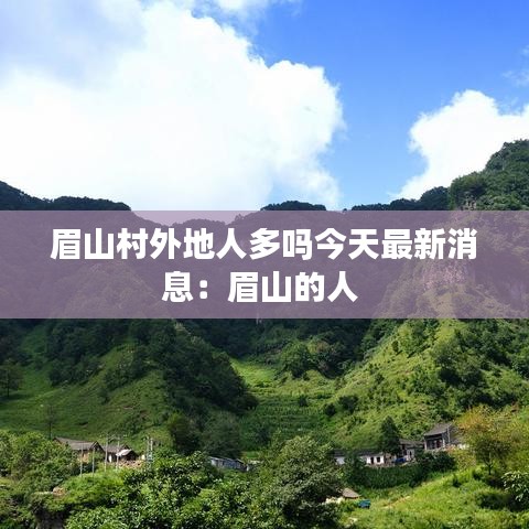 眉山村外地人多嗎今天最新消息：眉山的人 