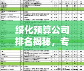 綏化預(yù)算公司排名揭秘，專業(yè)服務(wù)市場定位與競爭力深度解析