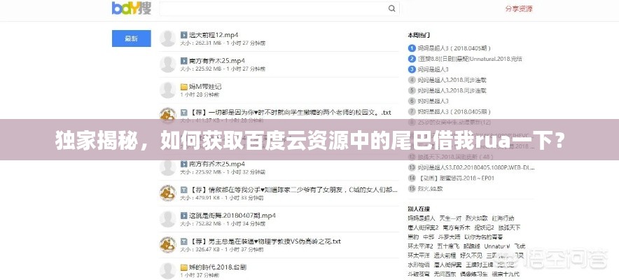 獨(dú)家揭秘，如何獲取百度云資源中的尾巴借我rua一下？