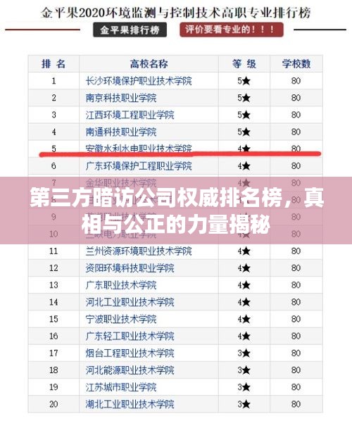第三方暗訪公司權(quán)威排名榜，真相與公正的力量揭秘