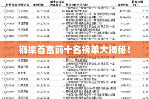 銅梁首富前十名榜單大揭秘！