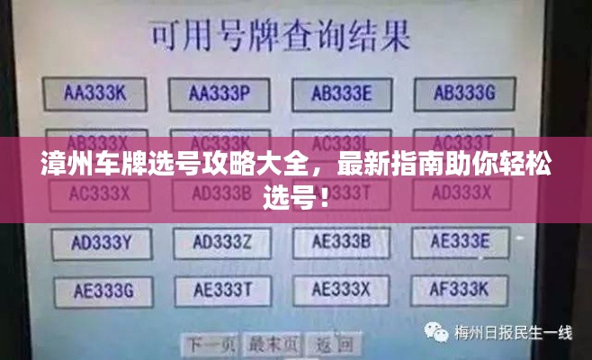 漳州車牌選號攻略大全，最新指南助你輕松選號！