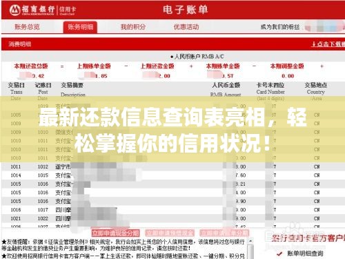 最新還款信息查詢表亮相，輕松掌握你的信用狀況！