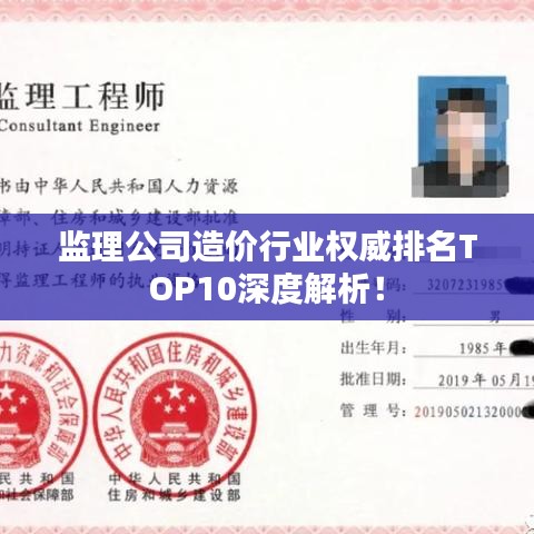 監(jiān)理公司造價行業(yè)權(quán)威排名TOP10深度解析！