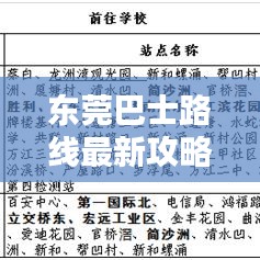 東莞巴士路線最新攻略圖，出行必備指南！