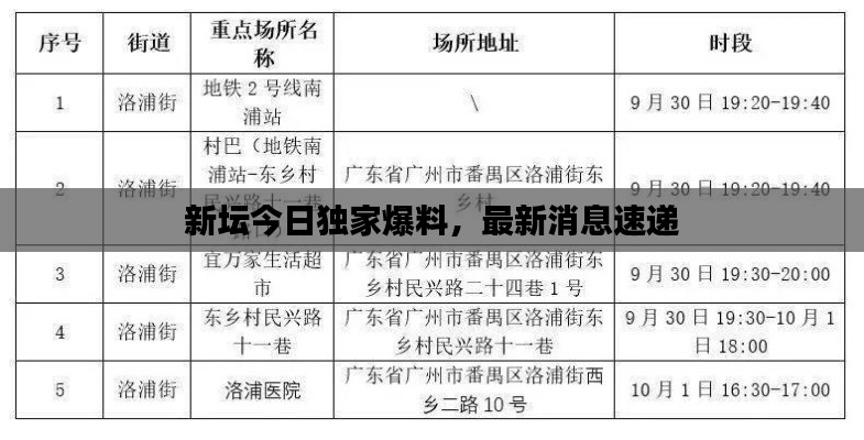 新壇今日獨家爆料，最新消息速遞