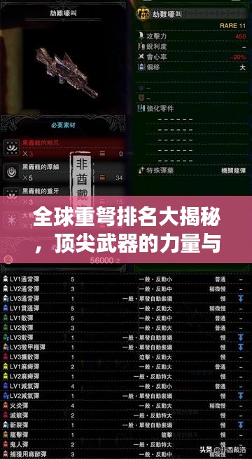 全球重弩排名大揭秘，頂尖武器的力量與榮耀之巔