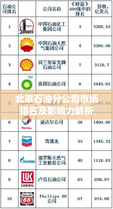 北京石油分公司市場排名及影響力解析