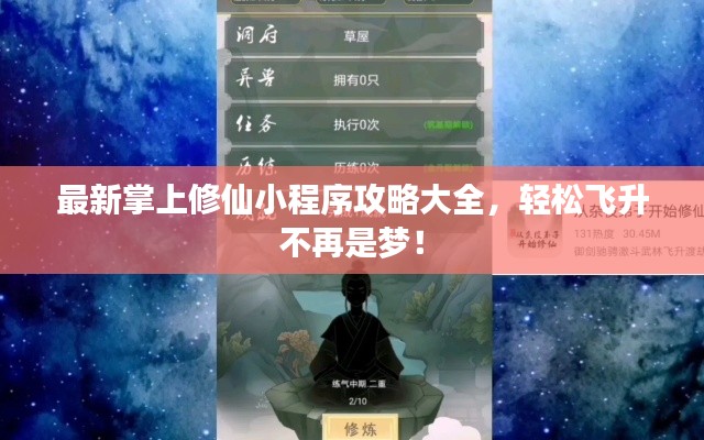 最新掌上修仙小程序攻略大全，輕松飛升不再是夢！