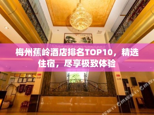 梅州蕉嶺酒店排名TOP10，精選住宿，盡享極致體驗(yàn)