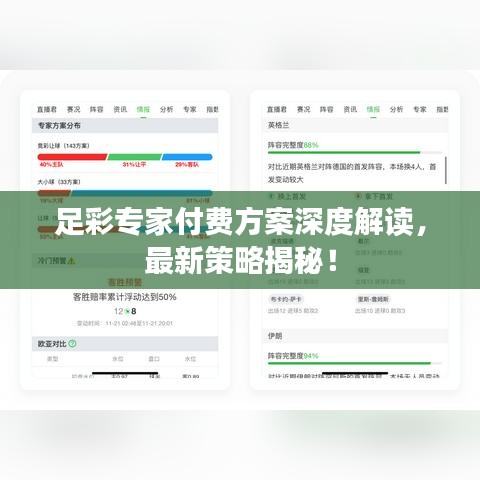 足彩專家付費方案深度解讀，最新策略揭秘！