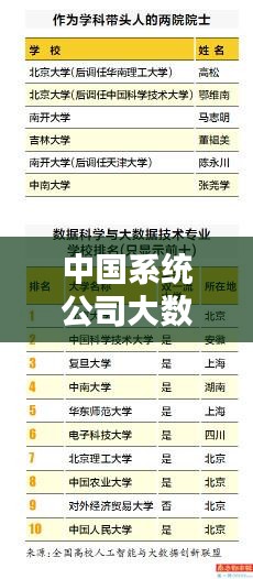 中國(guó)系統(tǒng)公司大數(shù)據(jù)實(shí)力排名榜單揭曉！