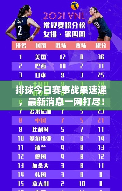 排球今日賽事戰(zhàn)果速遞，最新消息一網(wǎng)打盡！