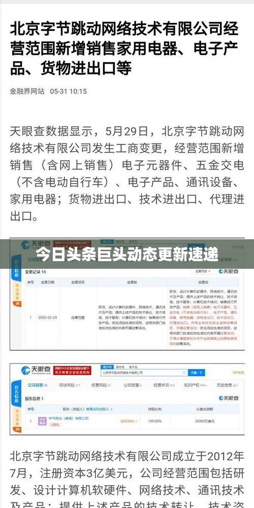 今日頭條巨頭動態(tài)更新速遞