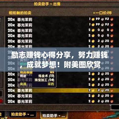 勵(lì)志賺錢心得分享，努力賺錢，成就夢(mèng)想！附美圖欣賞