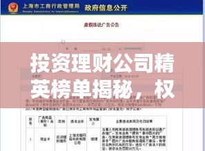 投資理財公司精英榜單揭秘，權威任職排名洞悉行業(yè)精英