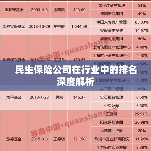 民生保險公司在行業(yè)中的排名深度解析