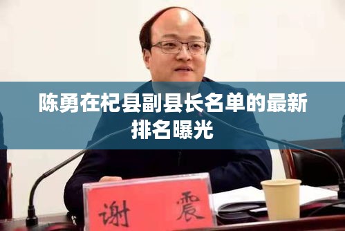 陳勇在杞縣副縣長名單的最新排名曝光