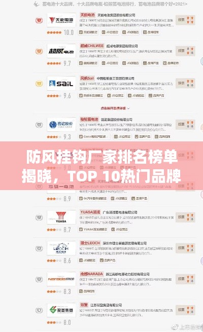 防風(fēng)掛鉤廠家排名榜單揭曉，TOP 10熱門(mén)品牌一覽
