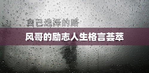 風(fēng)哥的勵(lì)志人生格言薈萃