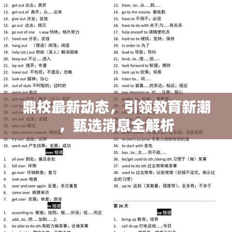 鼎校最新動態(tài)，引領教育新潮，甄選消息全解析