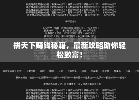 拼天下賺錢秘籍，最新攻略助你輕松致富！