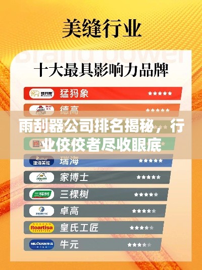 雨刮器公司排名揭秘，行業(yè)佼佼者盡收眼底