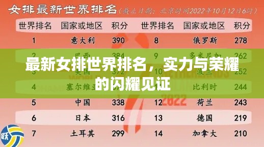最新女排世界排名，實(shí)力與榮耀的閃耀見(jiàn)證