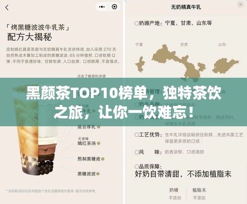 黑顏茶TOP10榜單，獨(dú)特茶飲之旅，讓你一飲難忘！