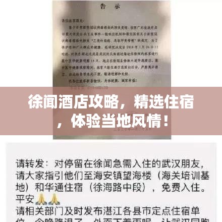 徐聞酒店攻略，精選住宿，體驗當地風情！