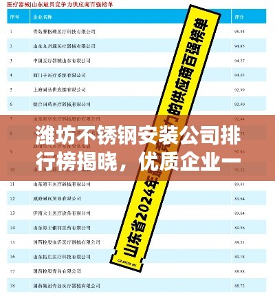 濰坊不銹鋼安裝公司排行榜揭曉，優(yōu)質(zhì)企業(yè)一覽