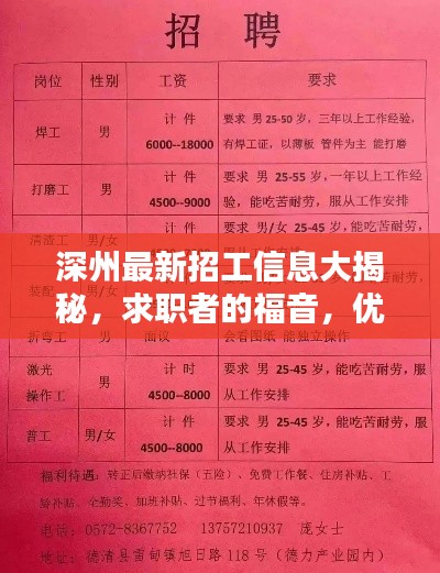 深州最新招工信息大揭秘，求職者的福音，優(yōu)質(zhì)崗位一網(wǎng)打盡！