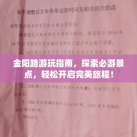 金陽路游玩指南，探索必游景點(diǎn)，輕松開啟完美旅程！