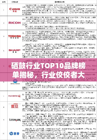 硒鼓行業(yè)TOP10品牌榜單揭秘，行業(yè)佼佼者大揭秘！