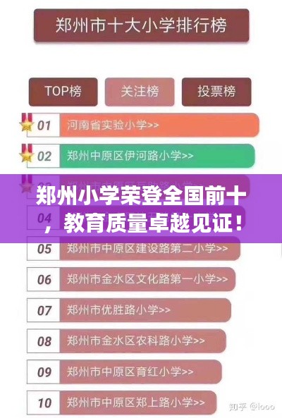 鄭州小學(xué)榮登全國(guó)前十，教育質(zhì)量卓越見(jiàn)證！