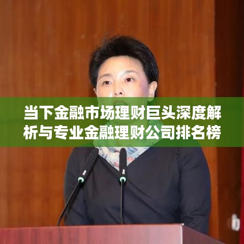 當(dāng)下金融市場理財巨頭深度解析與專業(yè)金融理財公司排名榜單