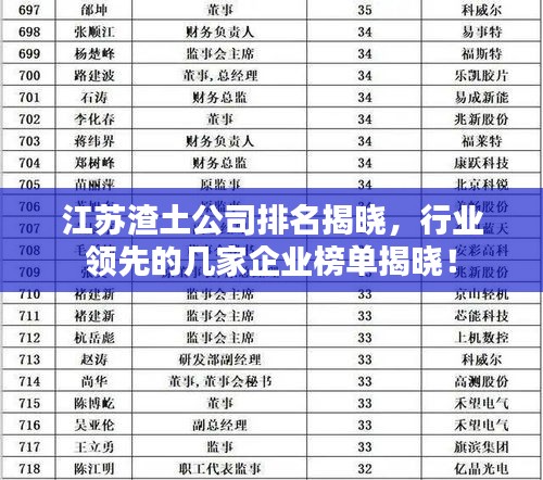 江蘇渣土公司排名揭曉，行業(yè)領(lǐng)先的幾家企業(yè)榜單揭曉！
