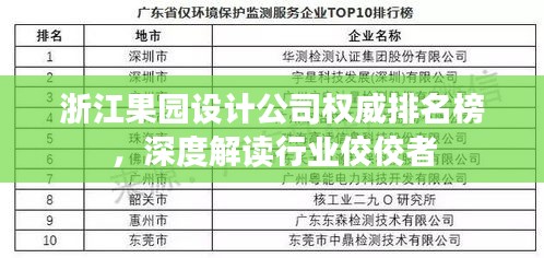 浙江果園設(shè)計(jì)公司權(quán)威排名榜，深度解讀行業(yè)佼佼者