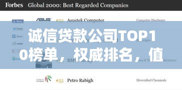 誠信貸款公司TOP10榜單，權(quán)威排名，值得信賴！
