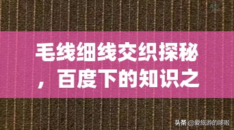 毛線細(xì)線交織探秘，百度下的知識(shí)之旅