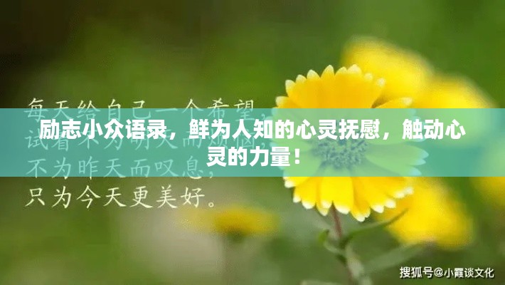 勵志小眾語錄，鮮為人知的心靈撫慰，觸動心靈的力量！