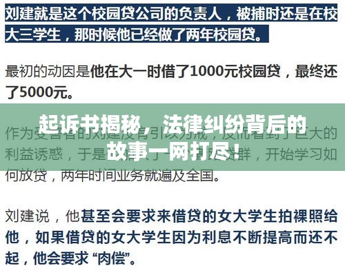 起訴書揭秘，法律糾紛背后的故事一網(wǎng)打盡！