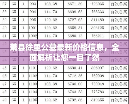 蕭縣徐里公墓最新價格信息，全面解析讓您一目了然