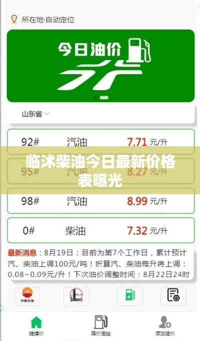 臨沭柴油今日最新價(jià)格表曝光