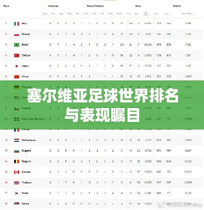 塞爾維亞足球世界排名與表現(xiàn)矚目