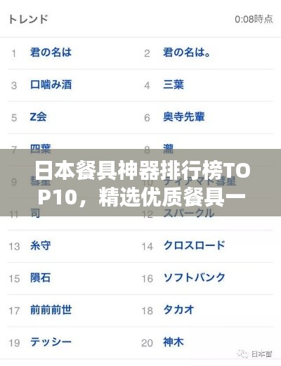 日本餐具神器排行榜TOP10，精選優(yōu)質(zhì)餐具一覽